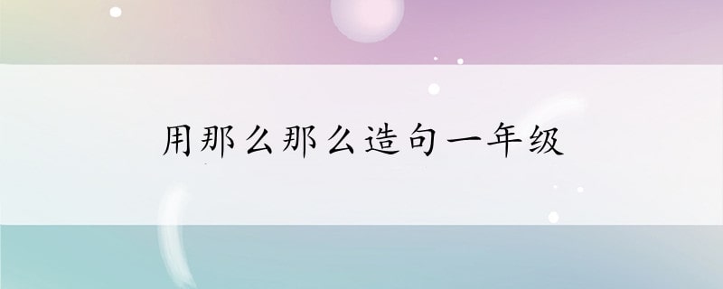 用那么那么造句一年级